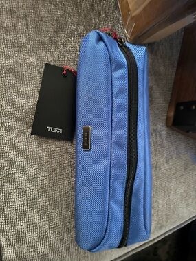 Tumi Bright Blue Nylon Toiletry Organizer with Black Zipper